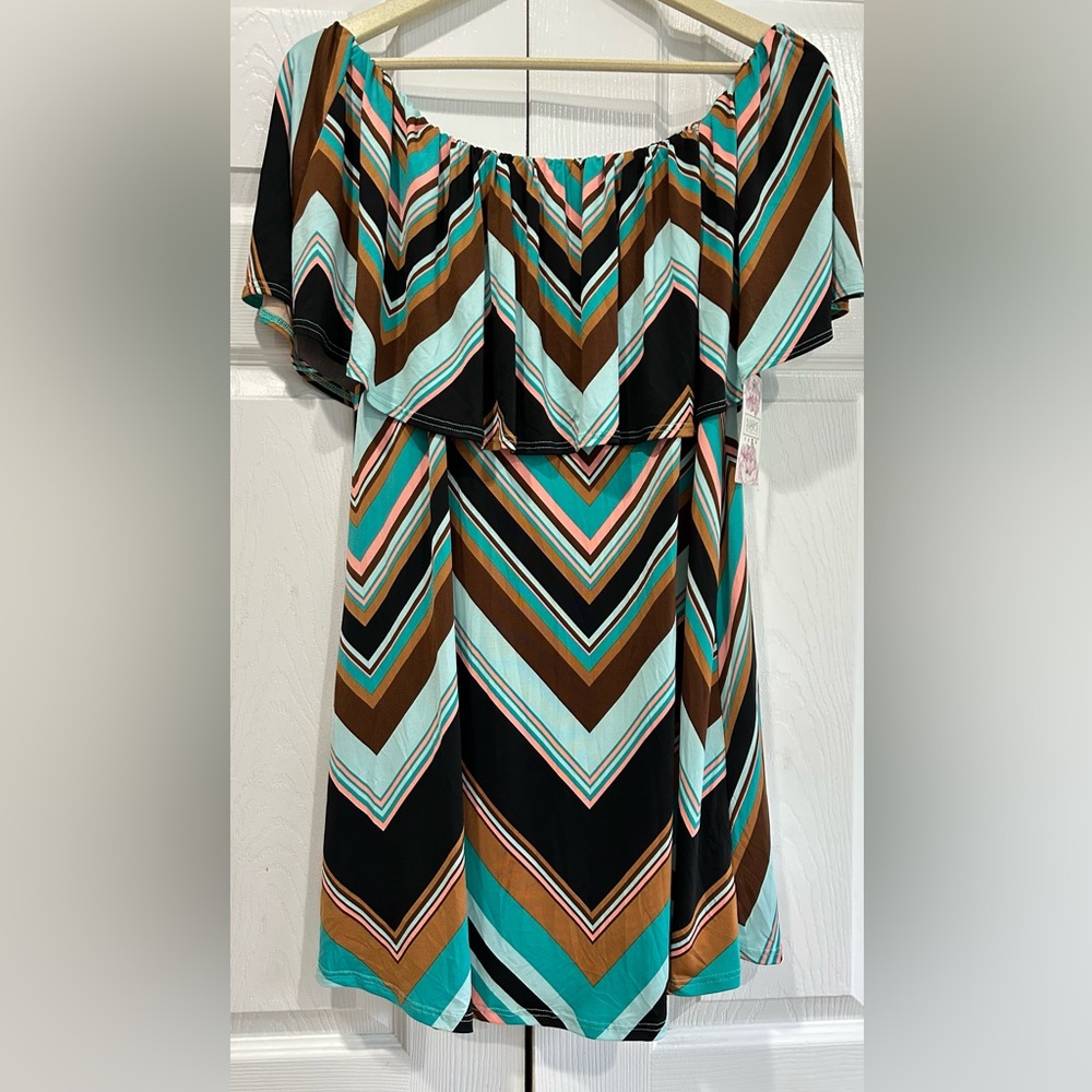 Women's Blooms In The City Off the shoulder casual dress Size One Size Colourful